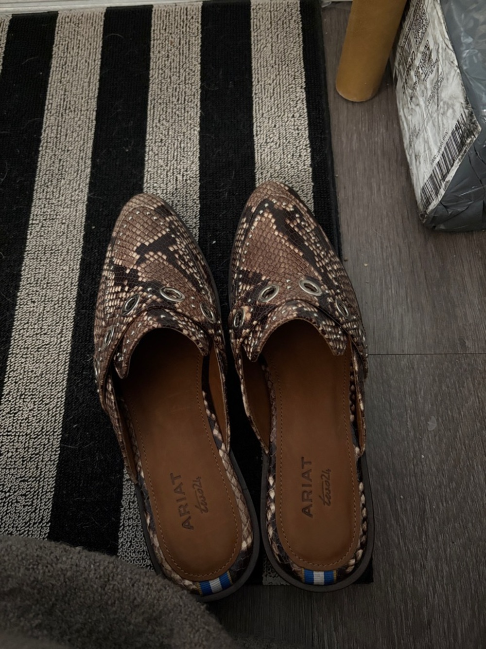 Ariat Brown Snakeskin Slip-On Loafers